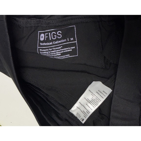 Figs Technical Collection Black Scrub Set Women's Medium V-Neck Joggers NEW - Picture 5 of 8